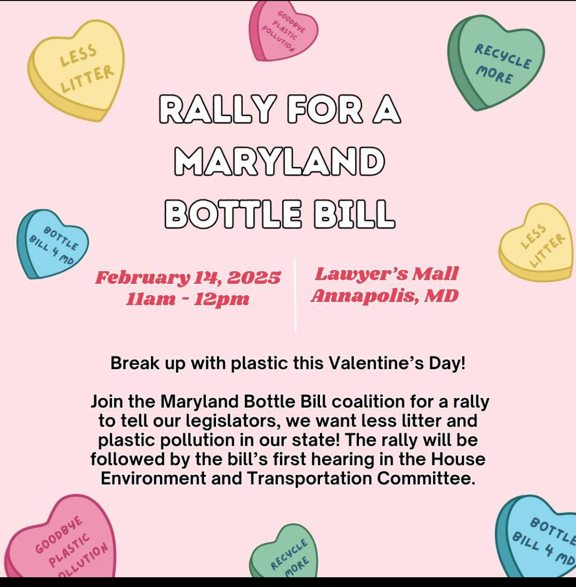 Break up with plastic this Valentine's Day! Join us for a Rally in support of the Bottle Bill tomorrow! RSVP here: act.sierraclub.org/events/details…