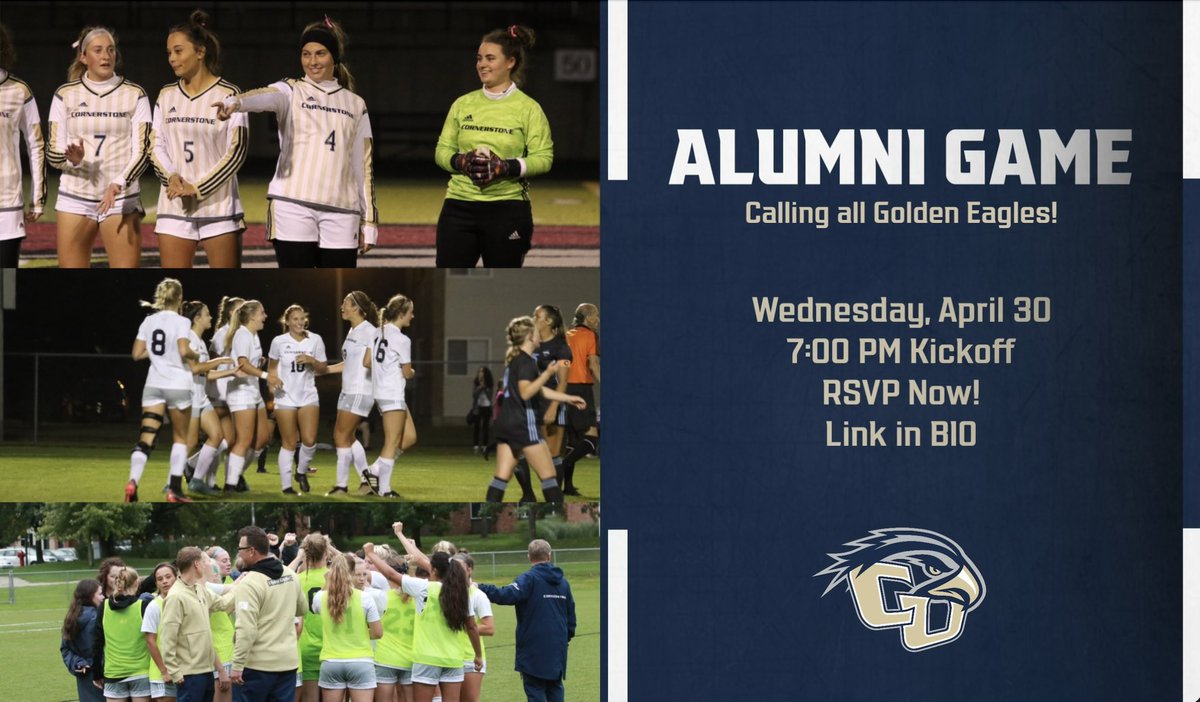 🚨 Calling all CUWS Alumni 🚨

Whether you can tear up a back line still or you want to bring your kiddos to the bench to cheer, we would love to have you. RSVP - linktr.ee/cornerstonewso…