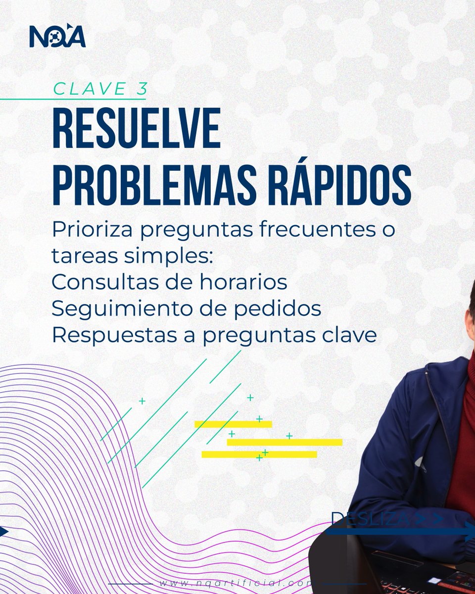 NQArtificial's tweet image. Usa un tono amigable, preguntas simples y respuestas rápidas. ¡Hazlo humano!
#ChatbotTips #Automatización #AtenciónAlCliente #chatbots #experiencia #Futuro #Finanzas #IA #ecommerce