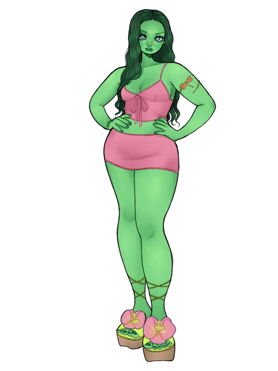 idk where to post my Star Trek art but here’s an Orion baddie