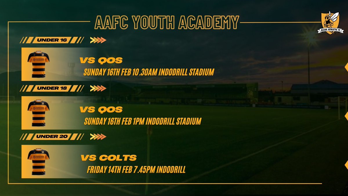 This weeks fixtures.