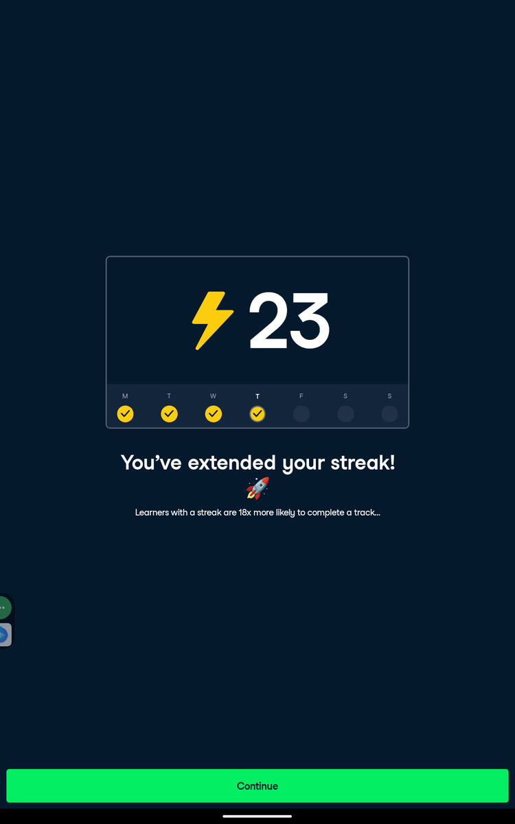 Day 23 of my learning streak on datacamp! 🌟 Small habits add up to big wins. Every day counts, and consistency is key. 💪 #ProgressNotPerfection #KeepGoing currently on SQL, it is like very simple to use, I used to think SQL was a complicated language