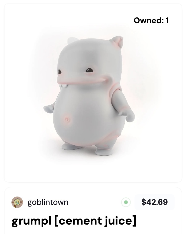 goblin_flooz's tweet image. #Grumpls #Goblintown @goblintown 
So happy to have got my cement juice Grumpl