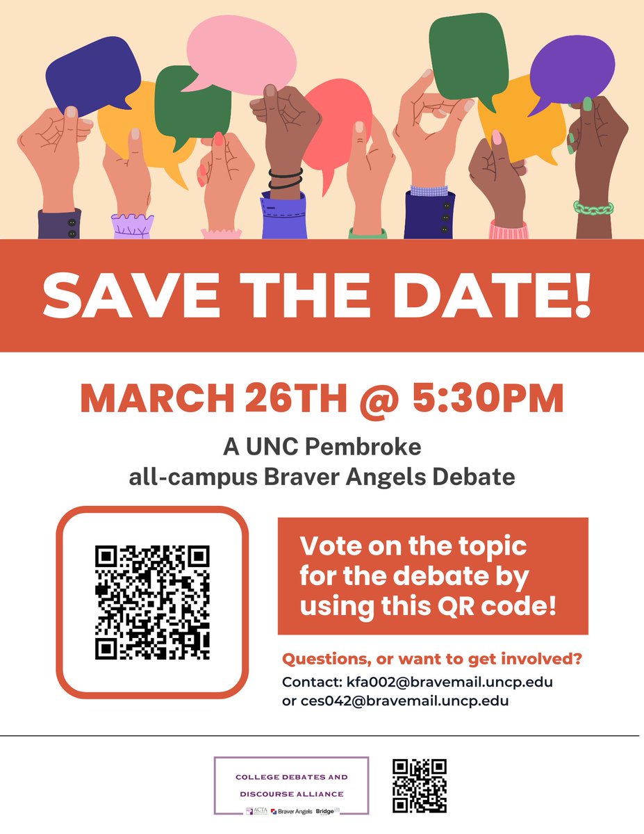 Attention <a href="/uncpembroke/">UNC Pembroke</a>  community! 

Vote today for our next campus-wide debate topic! 

Your vote = 1 raffle ticket to win a $15 Starbucks gift card!! 

The poll will close on Monday February 24!! Vote today!!