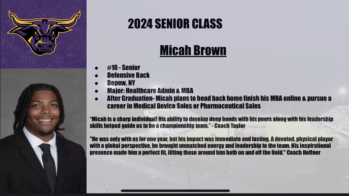 Maverick Football Scoop (@maverick_scoop) on Twitter photo The Minnesota State Football Seniors!
We wanted to showcase our 2024 seniors, one last time.
<a href="/micahbrown02/">Micah Brown</a> is a Nickel from Depaw, New York. Thank you for all you did for Maverick Football!
🤘🏽😈#MadeTheJourney #MavFam The Minnesota State Football Seniors!
We wanted to showcase our 2024 seniors, one last time.
<a href="/micahbrown02/">Micah Brown</a> is a Nickel from Depaw, New York. Thank you for all you did for Maverick Football!
🤘🏽😈#MadeTheJourney #MavFam