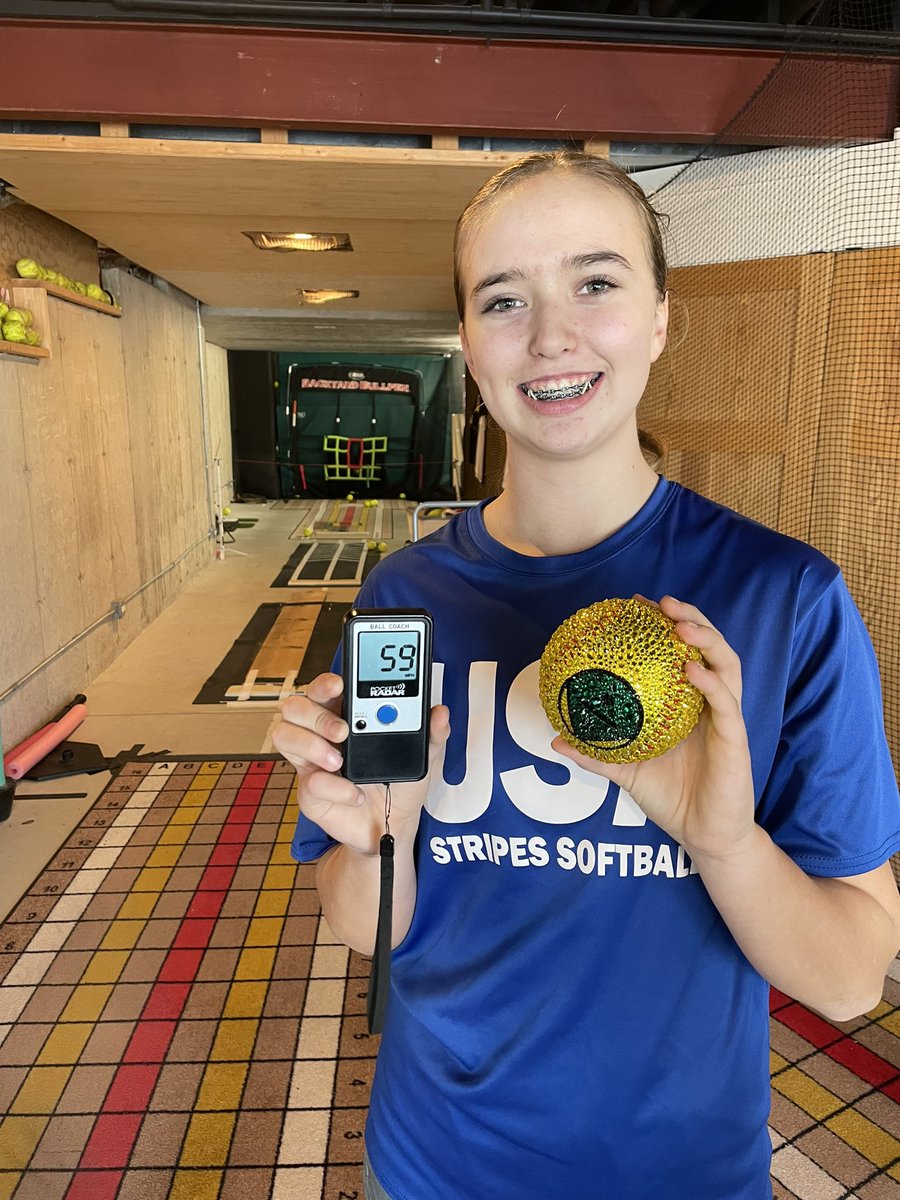 What a day today! Congrats on a new PR <a href="/lexifrakes/">Lexi Frakes</a> ! 59 = 62mph (radar recorded under 5ft)