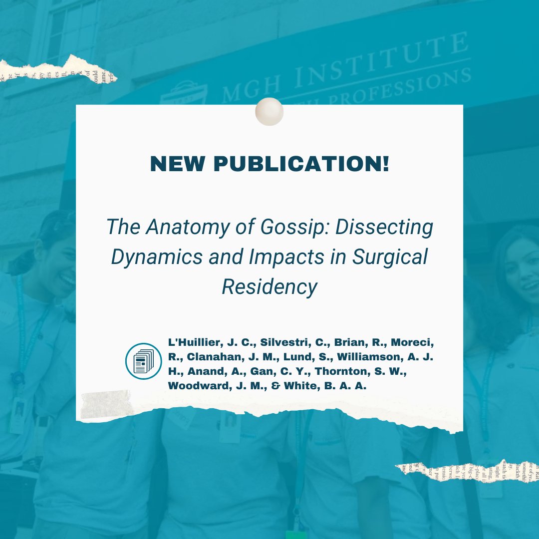 🚨 New publication alert! 🚨

Our latest study in Surgery explores the role of gossip in surgical residency—its dynamics, impacts &amp; influence on training culture. 🏥💬

Read more: bit.ly/4gEPdps 

#MGHIHP #SurgicalResidency #MedEd #Research