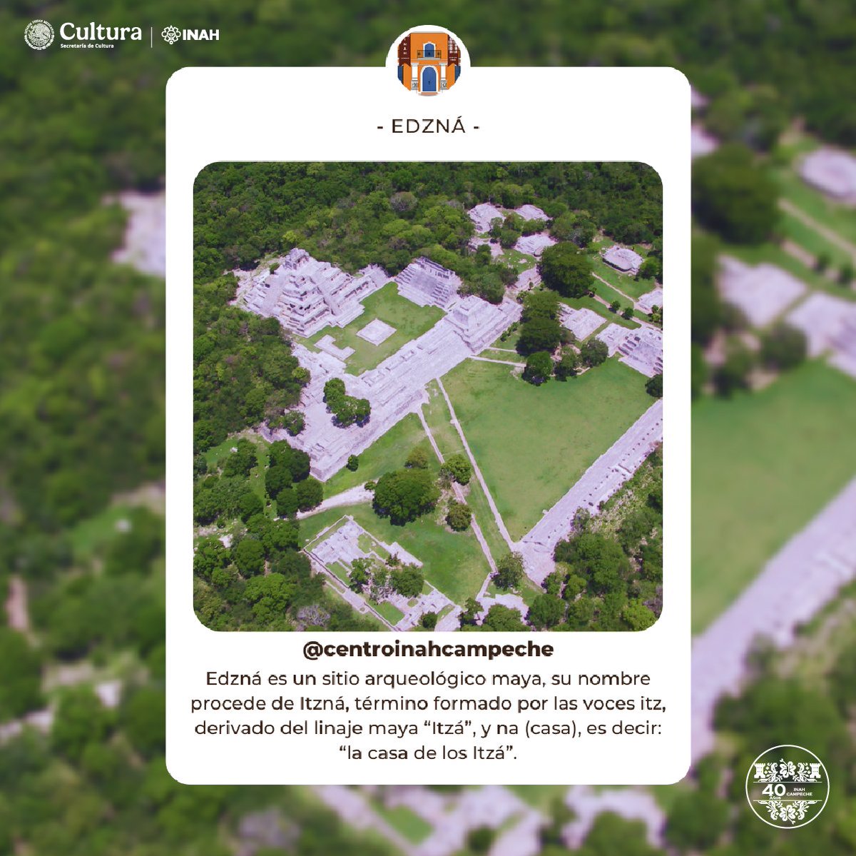 inahcampeche's tweet photo. ¿Conoces el significado del nombre de la zona arqueológica de Edzná? 👀
#centroinahcampeche #zonasarqueológicas #Campeche #ZonasArqueológicas #CulturaMaya #Edzna https://t.co/y9dqtB1jPh