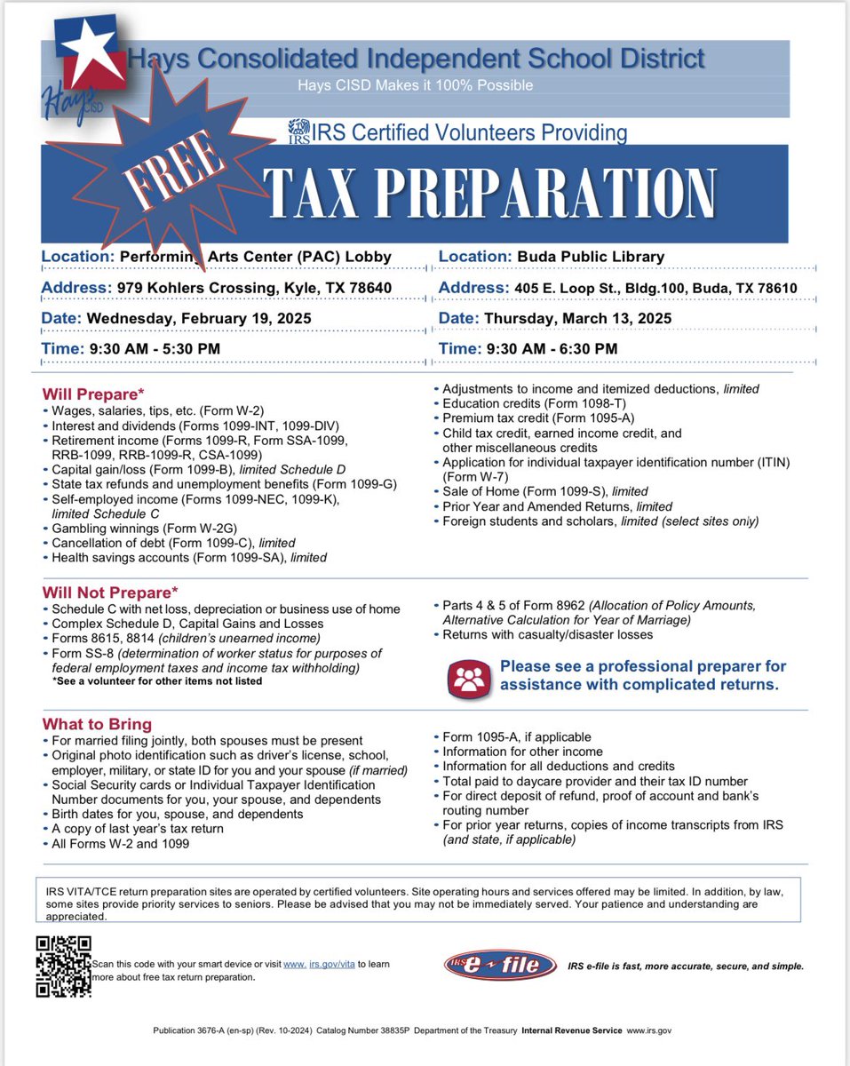 HHSCTE23's tweet photo. Need help with your taxes? https://t.co/ru9JPy7WzN