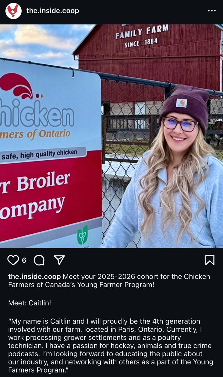CaitlinDance_'s tweet photo. I’m super excited to share that the Chicken Farmers of Ontario have selected me as their representative for the Chicken Farmers of Canada Young Farmer Program for 2025-2026! I can’t wait to learn more about governance and network for the next year! 🐓 https://t.co/v6C2r1KigE