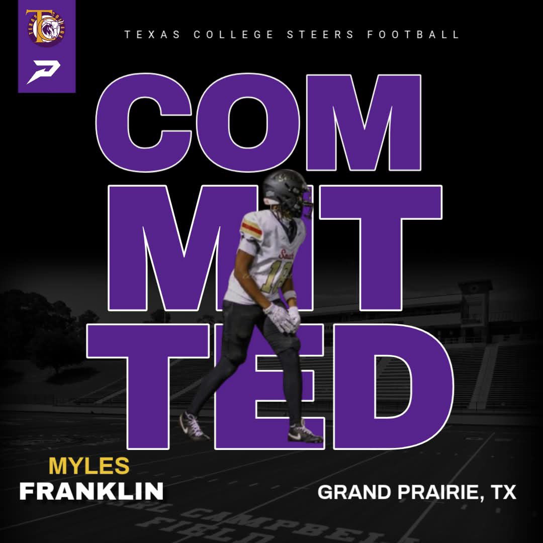 myles_franklin1's tweet image. #AGTG I am blessed to announce my commitment to Texas College. Thank you to everyone who has helped me and supported me throughout my High School journey. #steernation

@coach_dfrank @CoachATBates @TexasCollege23 @Coach_DeLay @CoachPerkinsM @DBCoachTeal @Coach_JJackson2