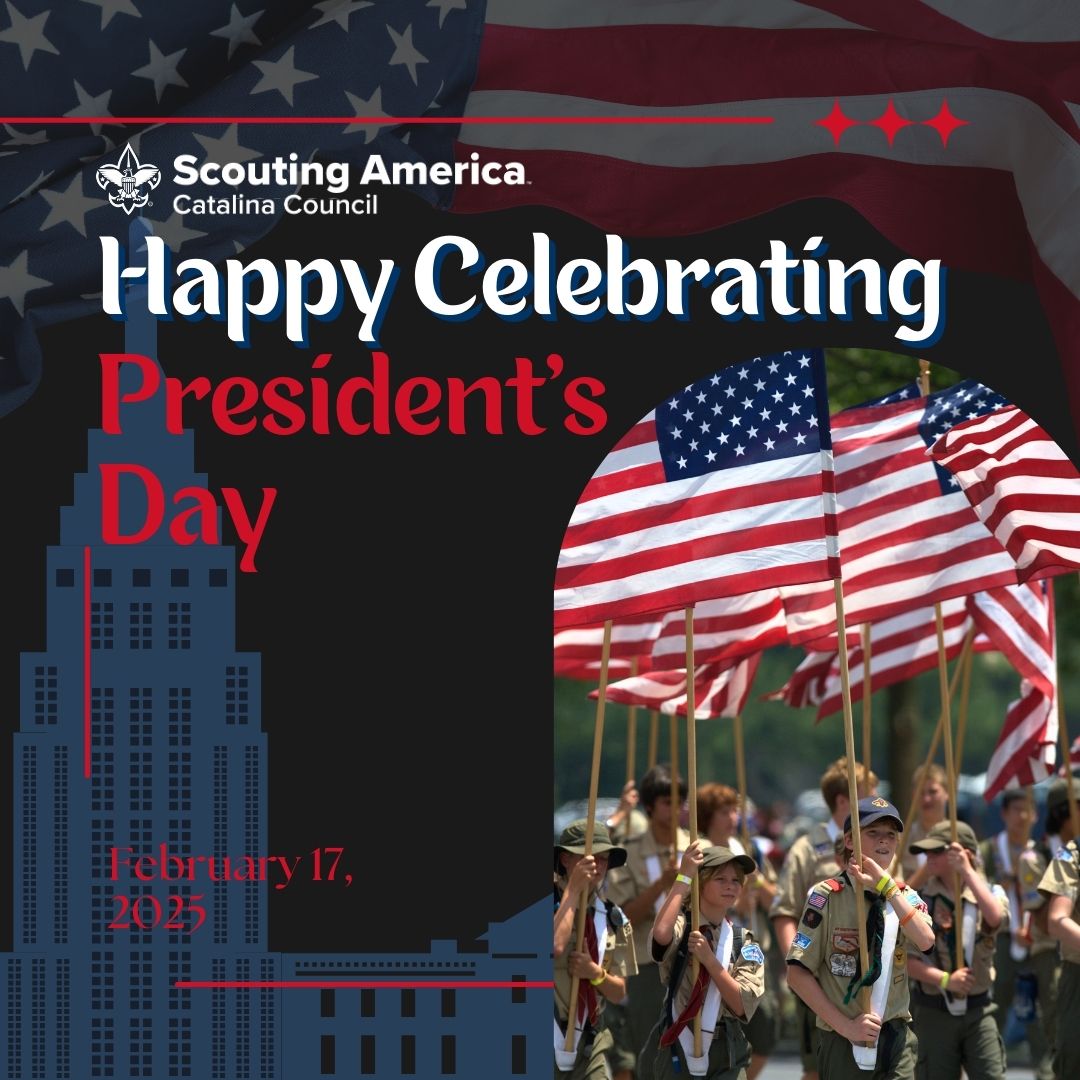 catalinacouncil's tweet image. Happy Presidents' Day!

Today, we honor the leaders who have shaped our nation. May we continue to live by the values of leadership, service, and integrity—just like in Scouting! ⚜️💪
[catalinacouncil.org]

#PresidentsDay #Leadership #ScoutingValues #CatalinaCouncil
