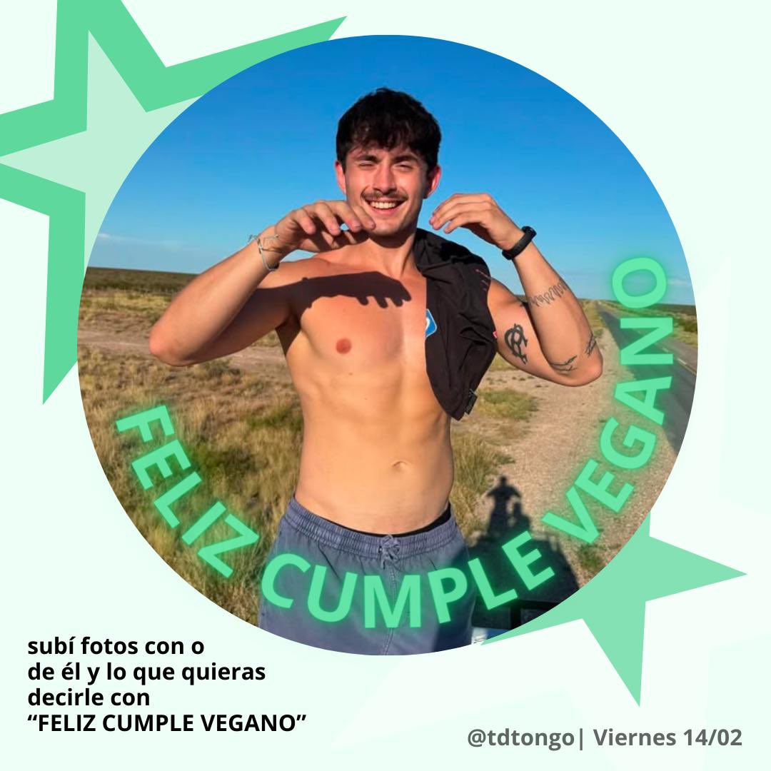 para muchos mañana 14 de febrero será San Valentín, pero para los fans de tdt es el cumpleaños de nuestro vegano favorito.
es por eso que les traemos la dinámica "FELIZ CUMPLE VEGANO" durante todo el día para hacer tendencia y darle mucho amor a nico.
nos vemos ahí💙😙