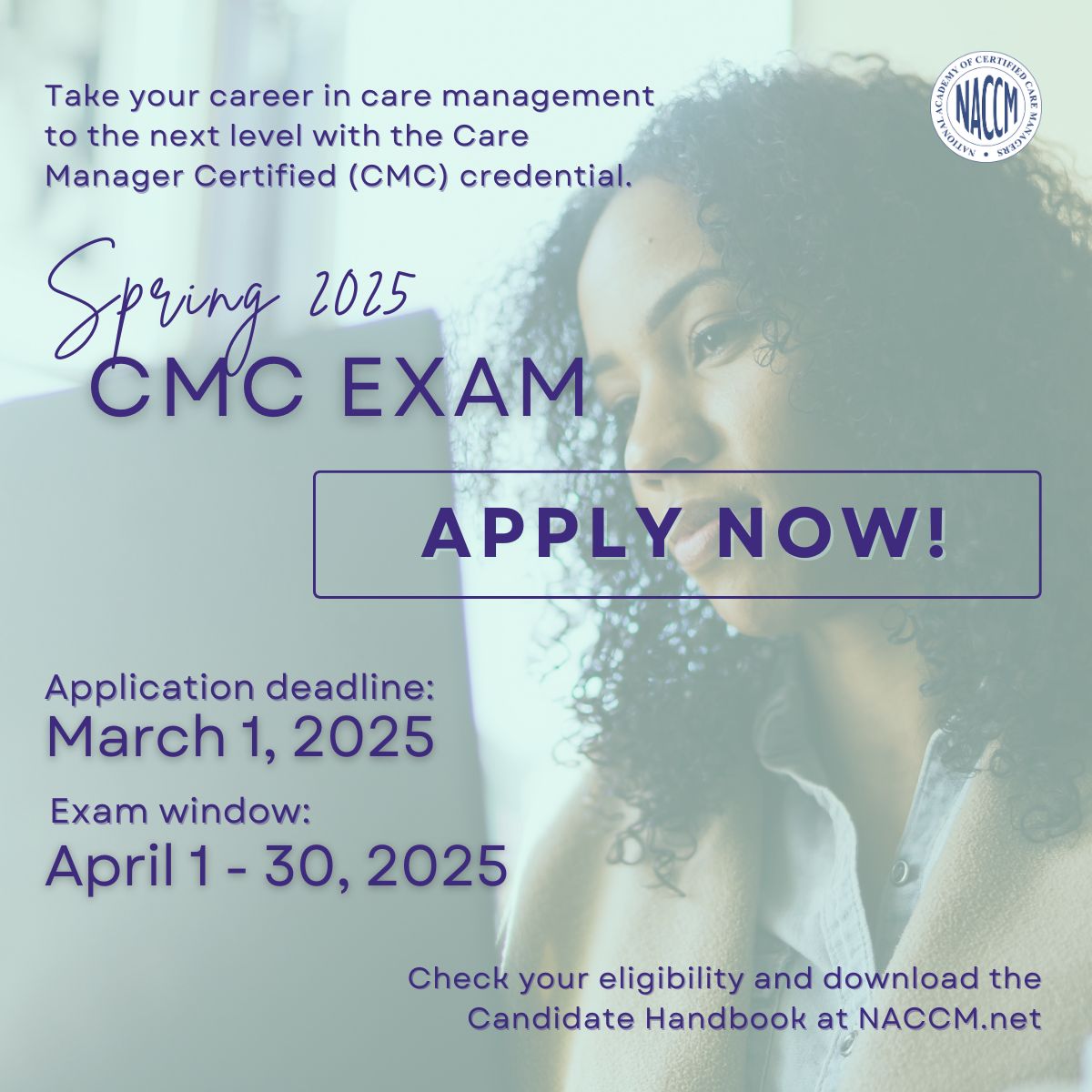 Stand out as a leader in #CareManagement! Earn your Care Manager Certified (CMC) credential in 2025 &amp; show your commitment to high-quality services. Take the next step toward professional excellence and gain the recognition you deserve! ow.ly/smQU50UW2iF

#CareManager