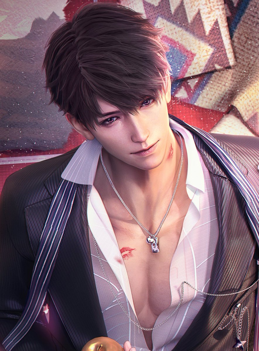 crimson81889796's tweet photo. Last Valentine's Day2——夏以昼
🍎呵呵。夏以昼，你想过这觊觎自己妹妹的后果吗
🍎ha-ha ，Caleb， Have you ever considered the consequences of coveting your own sister
     （后果是妹会直接上嘴
#夏以昼 #Caleb #恋与深空 #LoveandDeepspace #マヒル #恋と深空二次創作 https://t.co/7hv9EAFpoD