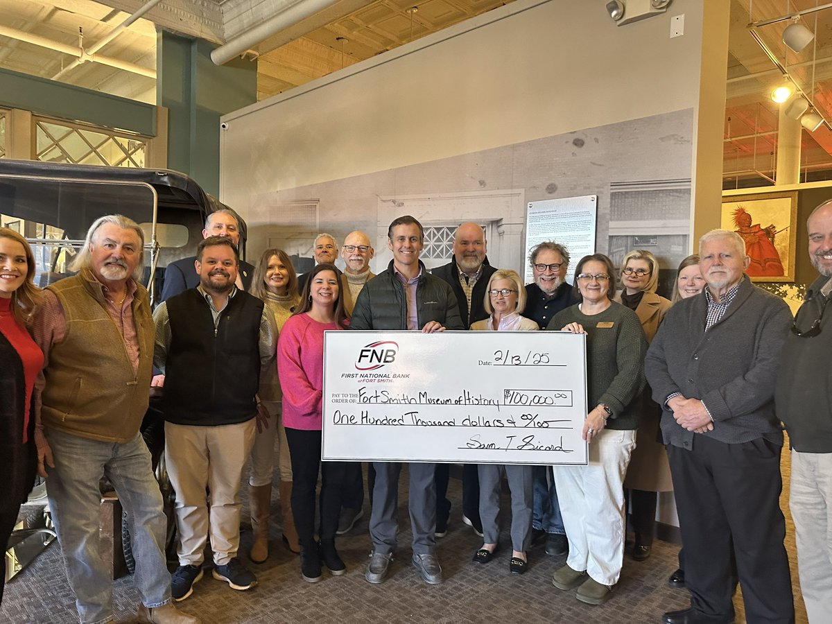 🎉 Exciting News from the Fort Smith Museum of History! 🏛️

A heartfelt THANK YOU to our incredible partner, First National Bank, for believing in our vision and supporting this exciting journey. Together, we’re not just restoring a building — we’re continuing a legacy! 💛
