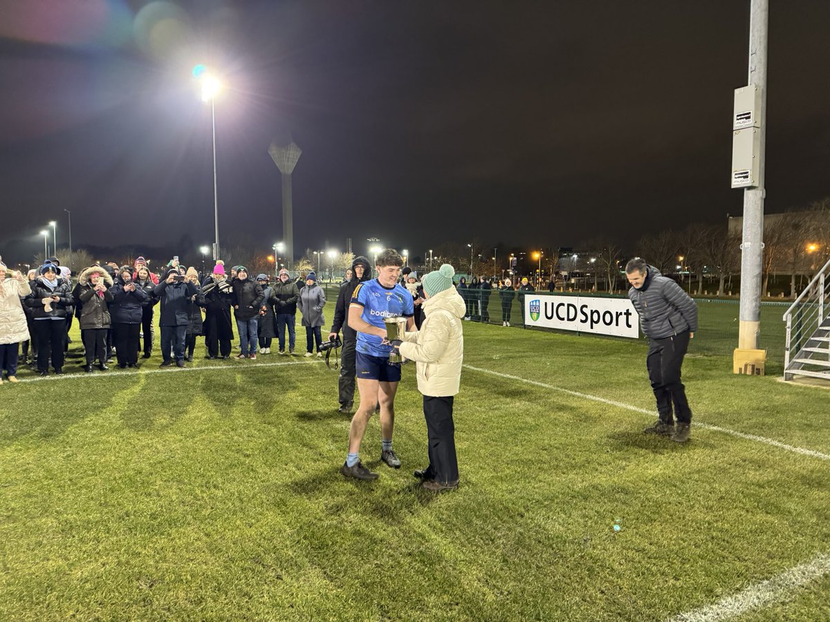 OrlaFeely's tweet photo. A happier outcome for us in tonight’s Fresher A Football Final between @UCDGAA and @DCUDocEirGAA.  Well done to the UCD team who came from behind for an extra time win and the Dave Billings cup. https://t.co/a3mITQtLd2