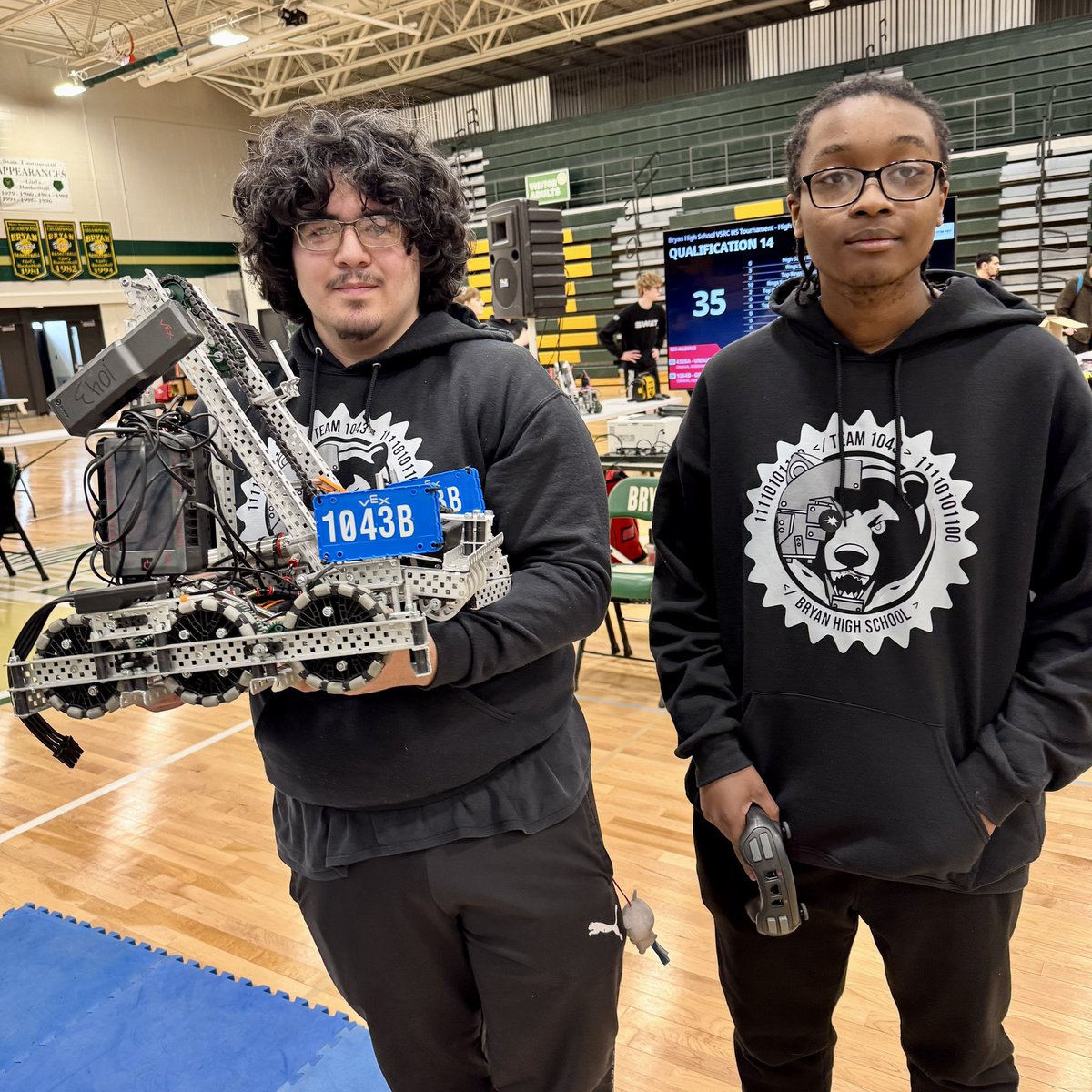 Day 100 of #180daysofjoy is for Salvador, Devin, Danny, Jan, Denzell, &amp; all of Bryan Robotics for the incredible work at the 2nd annual Bryan Robotics Competition. Special thanks to Mr. Gudino, Major Hendrickson, &amp; all of the Bryan faculty &amp; families. #manybearsonebryan