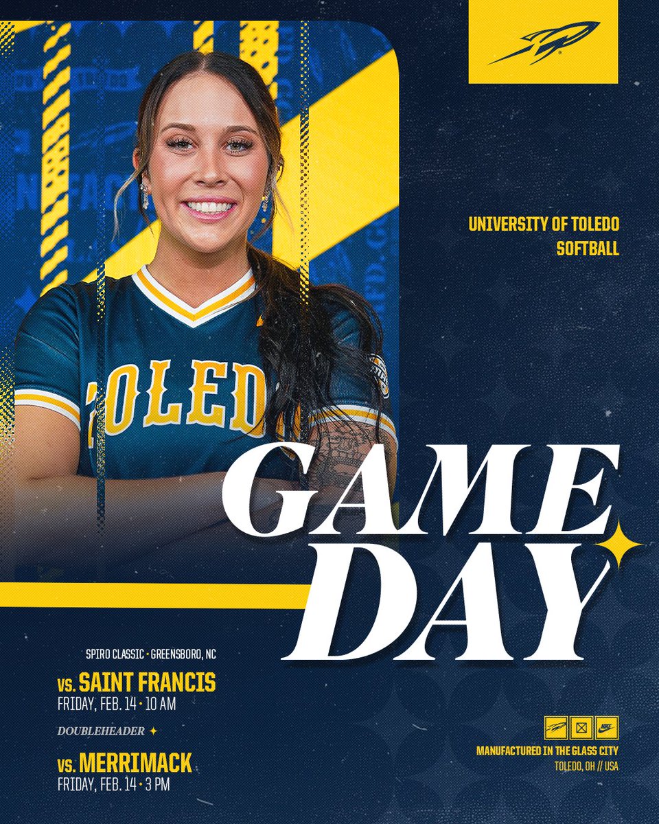 Ready to go in North Carolina!

🆚 Saint Francis
⏰ 10:00 a.m.
📊 statb.us/v/tol/582456

🆚 Merrimack
⏰ 3:00 p.m.
📊 statb.us/v/tol/582458

#TeamToledo
