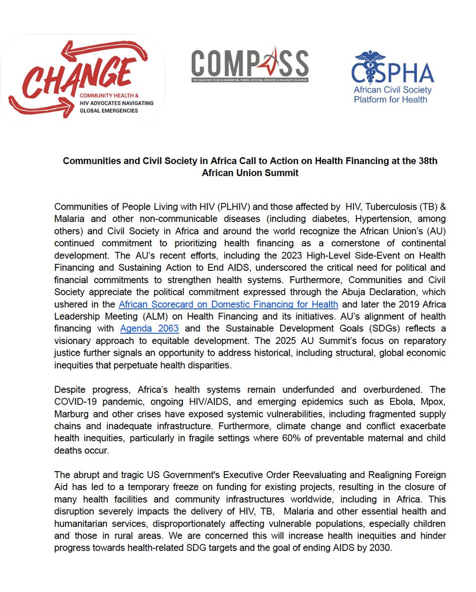 African Civil Society Platform for Health | CiSPHA tweet media
