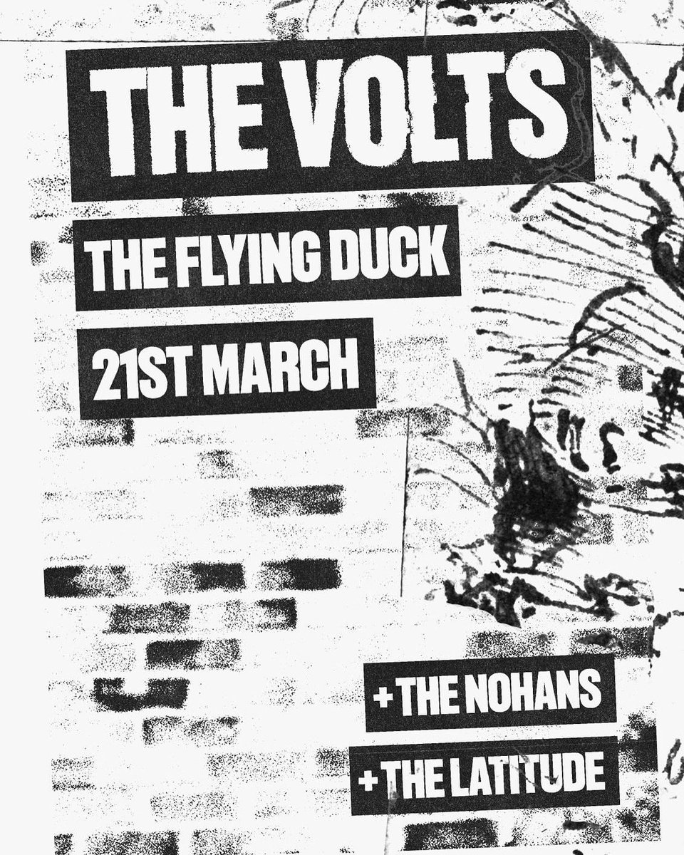 thevoltsband_'s tweet photo. GLASGOW
We'll be celebrating the release of our new single
'No One Makes It Out Alive' with a headline gig at The Flying Duck on Friday 21st March.
We'll be joined by special guests The Nohans and @TheLatitudeBand 
We can't wait for this one! Tickets on sale now via link in bio! https://t.co/WXAorCYSqK