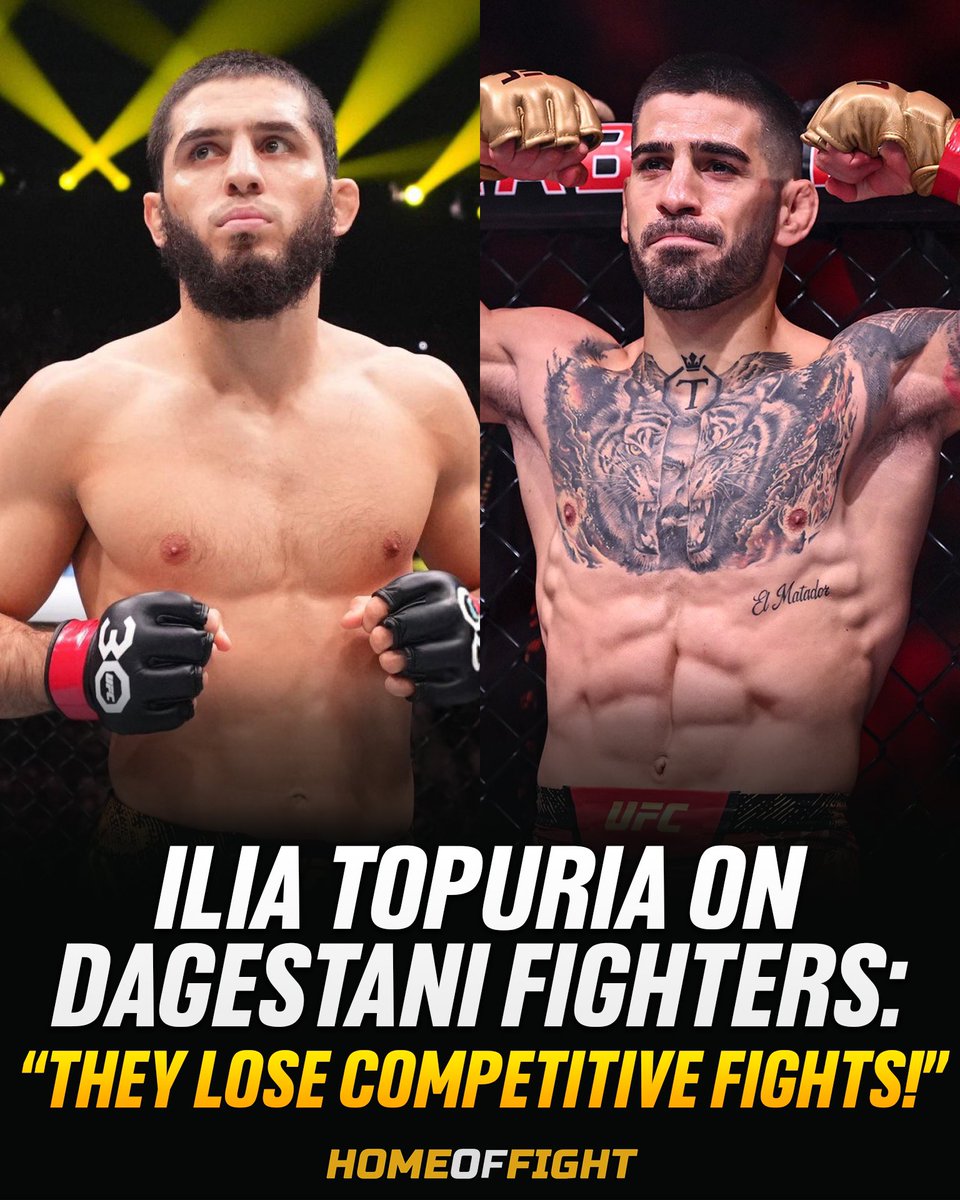 Home_of_Fight's tweet photo. 🚨Ilia Topuria questions the heart of Dagestani fighters, saying that "If they can't dominate the fight, they lose."
via @fullsendpodcast 

"This is what they try to do, to beat you in the earlier rounds, to feel that they can dominate you, that they are stronger than you. This is what they try to do all the time. But when then they realize that it’s not like that, most of the time they lose that kind of fight. All the competitive fights, they lose.

All of them. Yeah.

Or you see them dominating everything, like take the people down, dominate them in the ground, or if you see a competitive fight, they lose.”**