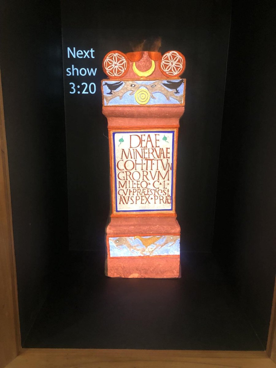 Dr Louisa Campbell 🏴 (@ppip_paints) on Twitter photo Super proud today seeing my research identifying the original colours on a Roman altar to the Goddess Minerva projected onto the real thing at Dumfries Museum. What a job the digital artist and curatorial team did on this! <a href="/UofGArchaeo/">UofG Archaeology</a> <a href="/UofGHumanities/">UofG Humanities</a> Super proud today seeing my research identifying the original colours on a Roman altar to the Goddess Minerva projected onto the real thing at Dumfries Museum. What a job the digital artist and curatorial team did on this! <a href="/UofGArchaeo/">UofG Archaeology</a> <a href="/UofGHumanities/">UofG Humanities</a>