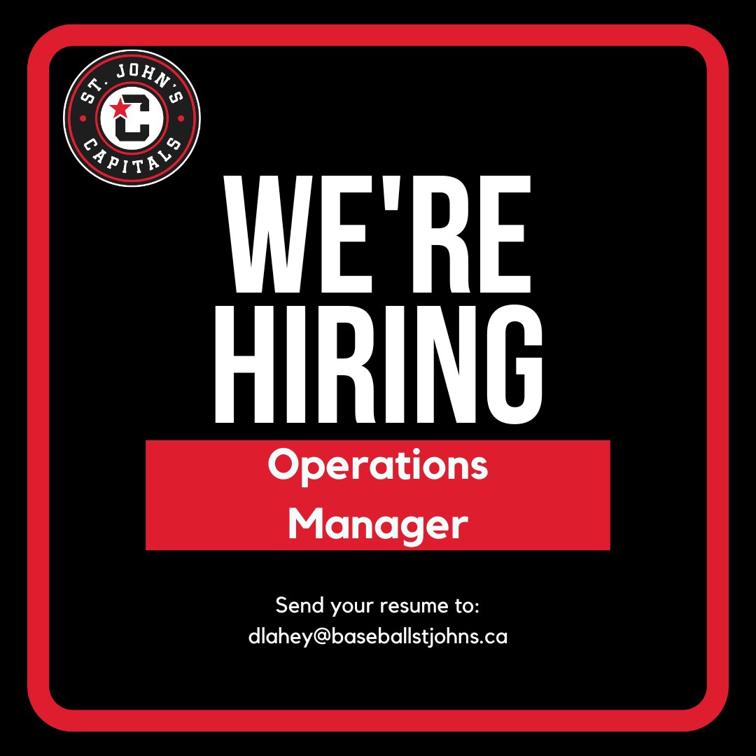 St. John's Minor Baseball Association is looking to hire a qualified candidate for the role of Operations Manager for the 2025 Season!
For the full job posting, click the link below!
tinyurl.com/45tmy7ft