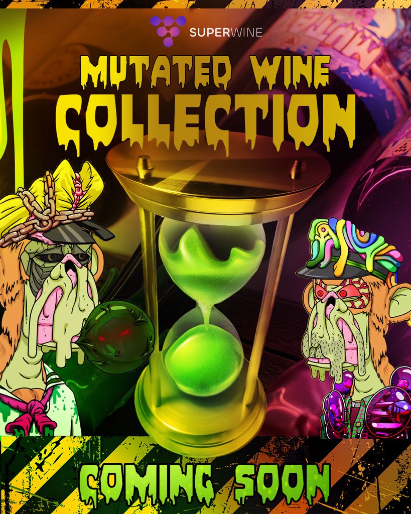 Sneak Peek – Mutated Wines Giveaway  

🍷 Something mutant this way comes... 🧪  

We’re giving away ultra-rare NFT-backed Mutated Wines to lucky collectors! 

Only 99 Blanc &amp; 99 Red exist, stored in exclusive serum capsules.  

📢 Want a chance to win? Details dropping soon.