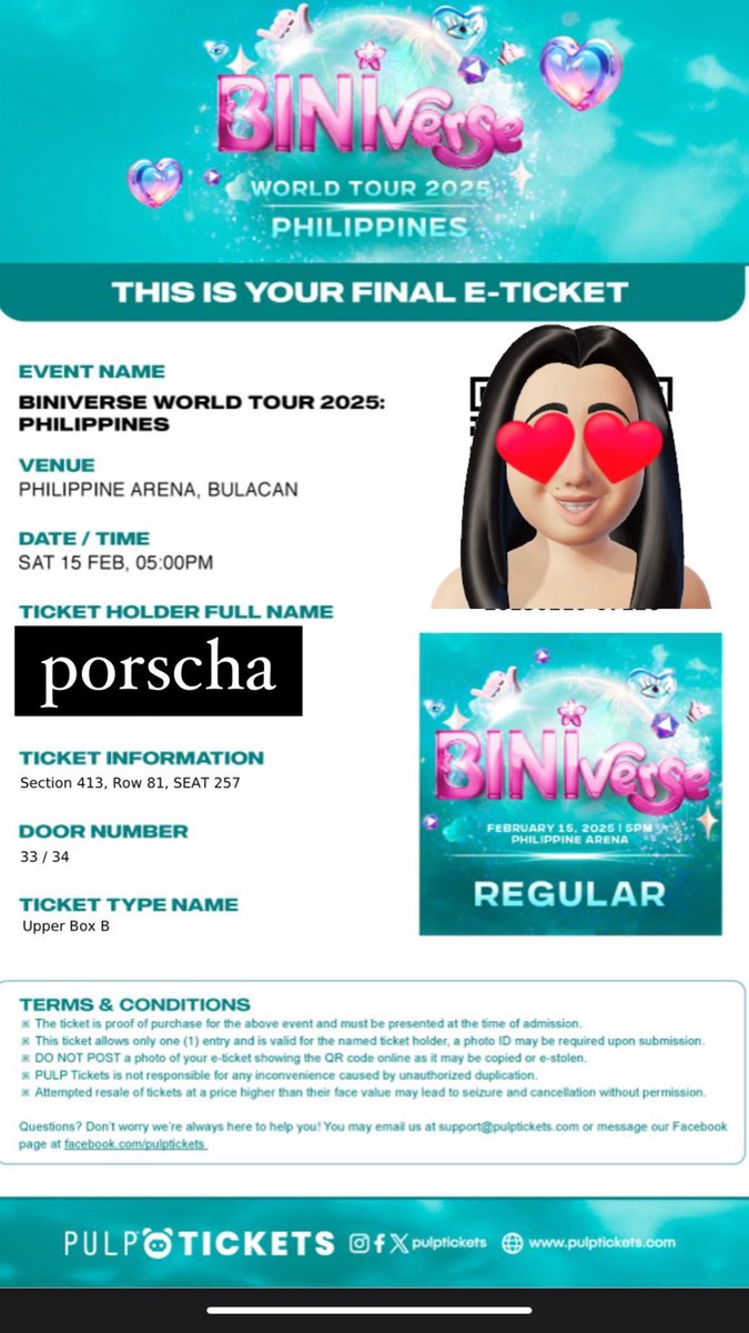 helping a friend ‼️

wts/lfb

3k only UBB section 413

will provide authorization letter, pwede rin kayo sabay pumasok ng friend ko 

#BINI_BlinkTwice #BINIverseWorldTourPh
