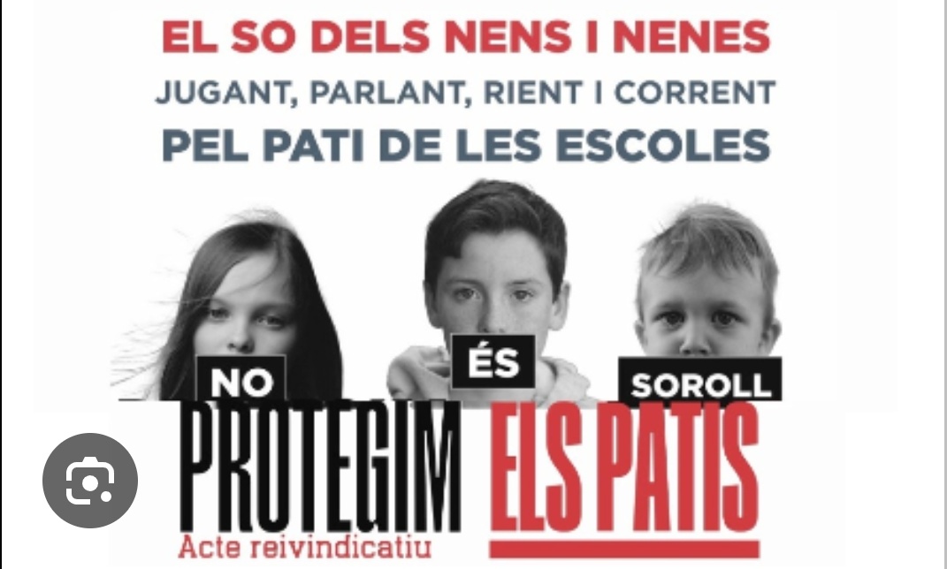Silenciar la canalla al pati de les escoles és un despropòsit i a més vulnera els seus drets.
Ens hem reunit al Parlament amb representants dels centres afectats per les demandes veïnals i ens hem posat a la seva disposició.
El so dels nens i nenes no és soroll!
#ProtegimElsPatis