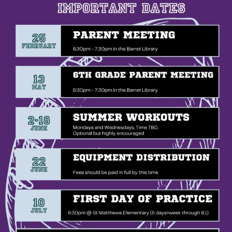 Barret TMS Athletics (@sehlinger_world) on Twitter photo Did your 6th or 7th grade Hilltopper miss our 2025 Tackle Football meeting? Here is just some of the information shared by our panel of coaches. Questions email Coach Wil at bigwil461@hotmail.com
#LifeOnTheHill #TheHill #TraditionalStrong #TogetherWeWIN Did your 6th or 7th grade Hilltopper miss our 2025 Tackle Football meeting? Here is just some of the information shared by our panel of coaches. Questions email Coach Wil at bigwil461@hotmail.com
#LifeOnTheHill #TheHill #TraditionalStrong #TogetherWeWIN