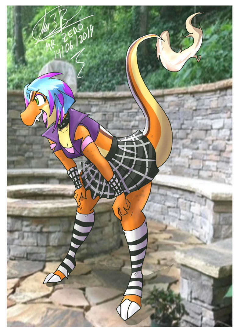 JFieracreator's tweet photo. "Megaton" Skunk Ajax (Aisin R) and her fiery newt girlfriend Flicker (Fanny L). Once the Devils away, these bad girls will play !🖤💜🔥❤️‍🔥

  Looking forward to @SamYeow2102  and @CrispyBiscuittt performances  for the two coming this Saturday! https://t.co/z2fmsOz74E