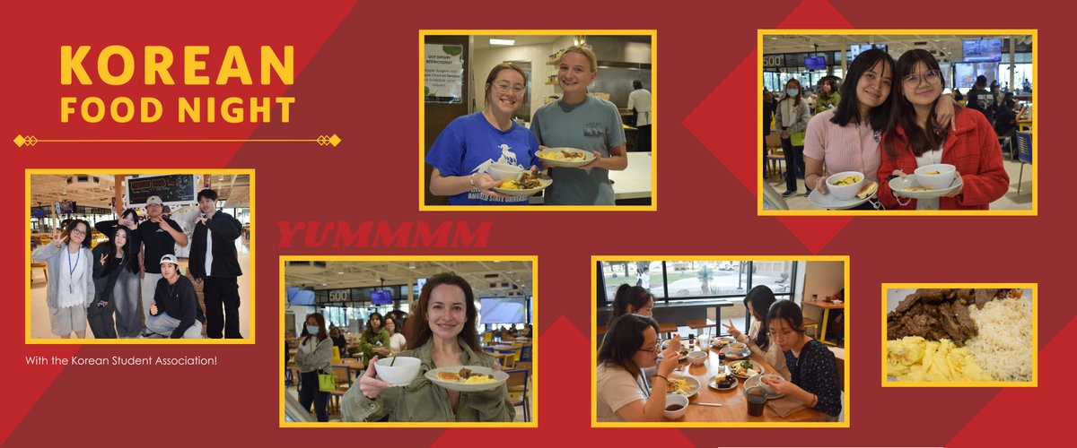 Angelo Dining (@angelodining) on Twitter photo What an amazing start to our first International Food Night this semester. Special thanks to the Korean Student Association here at ASU for the music and collaborating with us for our featured menu!
___
#Angelodining #FuelingTheBlueandGold #RamFam
<a href="/AngeloState/">Angelo State</a> What an amazing start to our first International Food Night this semester. Special thanks to the Korean Student Association here at ASU for the music and collaborating with us for our featured menu!
___
#Angelodining #FuelingTheBlueandGold #RamFam
<a href="/AngeloState/">Angelo State</a>