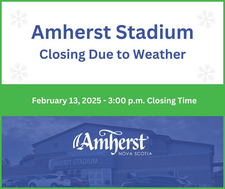 Amherst Stadium is closing at 3 p.m. today due to weather.