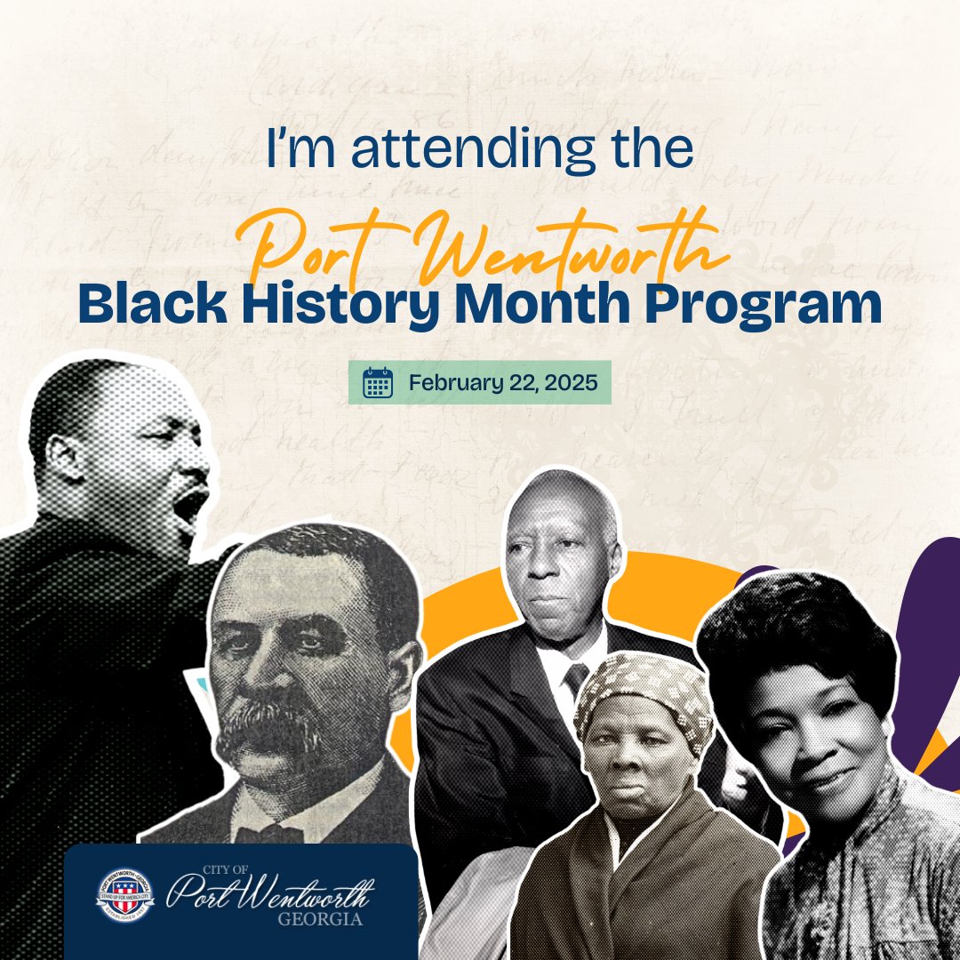 Are YOU attending? 📢

Celebrate history, culture, and community with us at the 3rd Annual Port Wentworth Black History Month Program on February 22, 11 AM - 2 PM at Rice Creek Elementary. It’s free and open to everyone!

📲 Share this post and let everyone know you’re attending!