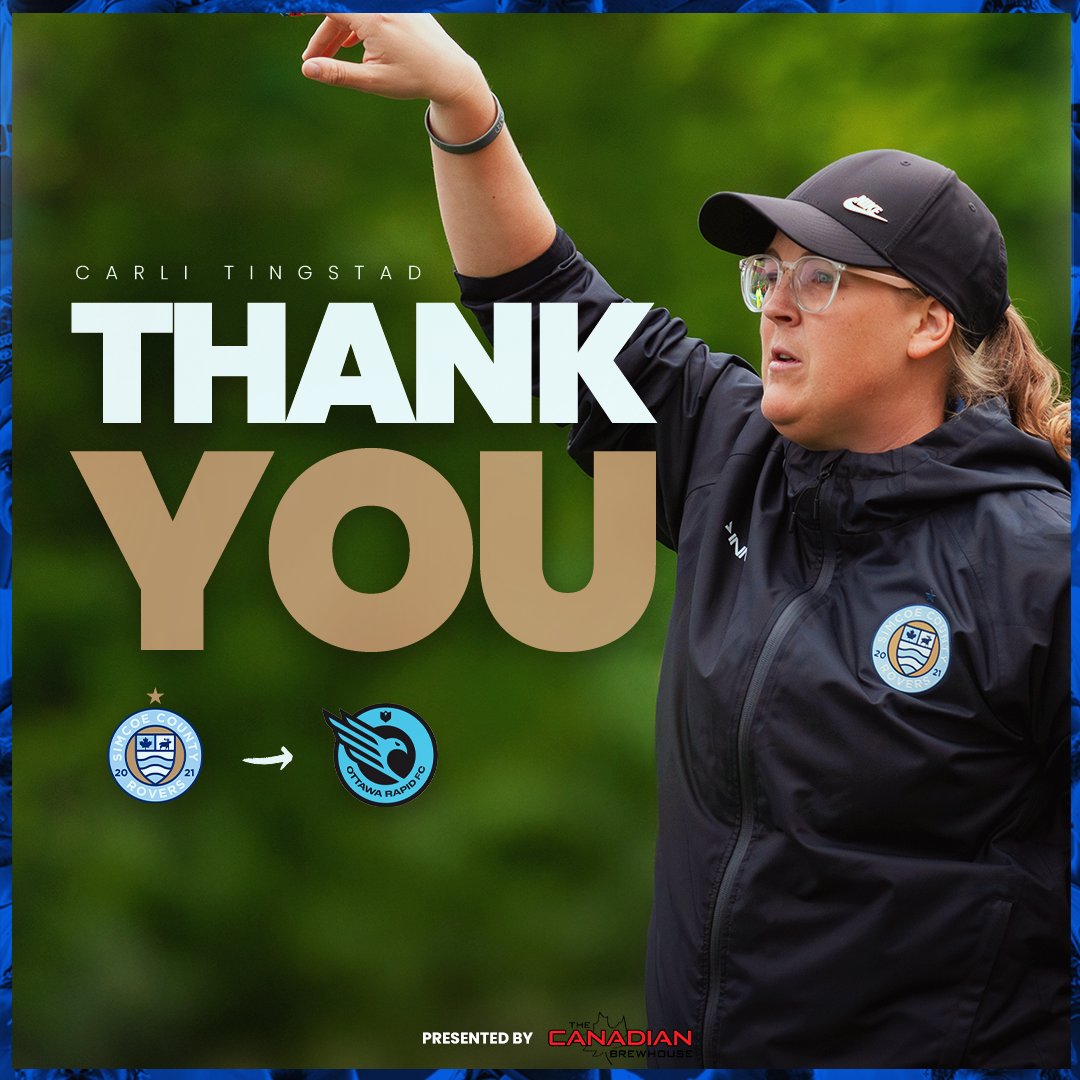 Congratulations to Coach Carli Tingstad on joining Ottawa Rapid FC in the Northern Super League!

Your leadership at Simcoe County Rovers FC has been invaluable. Wishing you continued success in this new chapter!

#SCRFC #ThePeopleAreTheCounty