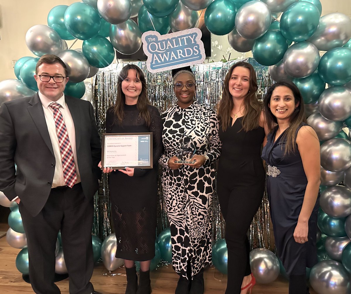 Congrats to our CAMHS Dynamic Support Team for winning the Innovation and Improvement of the Year Award 🎉

This award recognises their incredible work launching a pilot service to improve care for autistic children &amp; young people with mental health challenges 🤍

#QualityAwards
