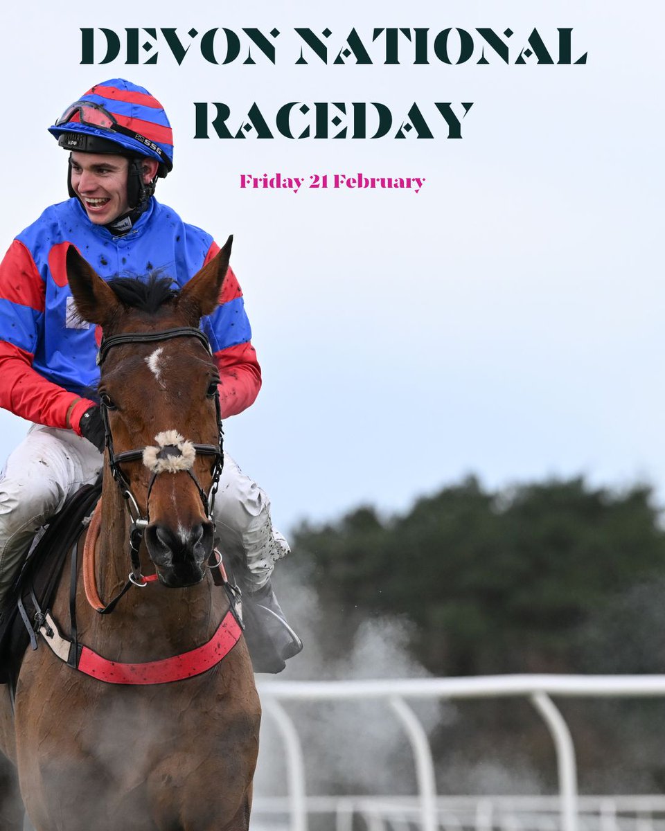 ExeterRaces's tweet photo. Up Next - The Devon National Raceday๐
With 21 fences to tackle, the Devon National is a true test of stamina, skill, and grit โ a sure favourite among racegoers!๐คฉ
#DevonNational #racedays #fridayplans #exeterraces https://t.co/karxqzExU6