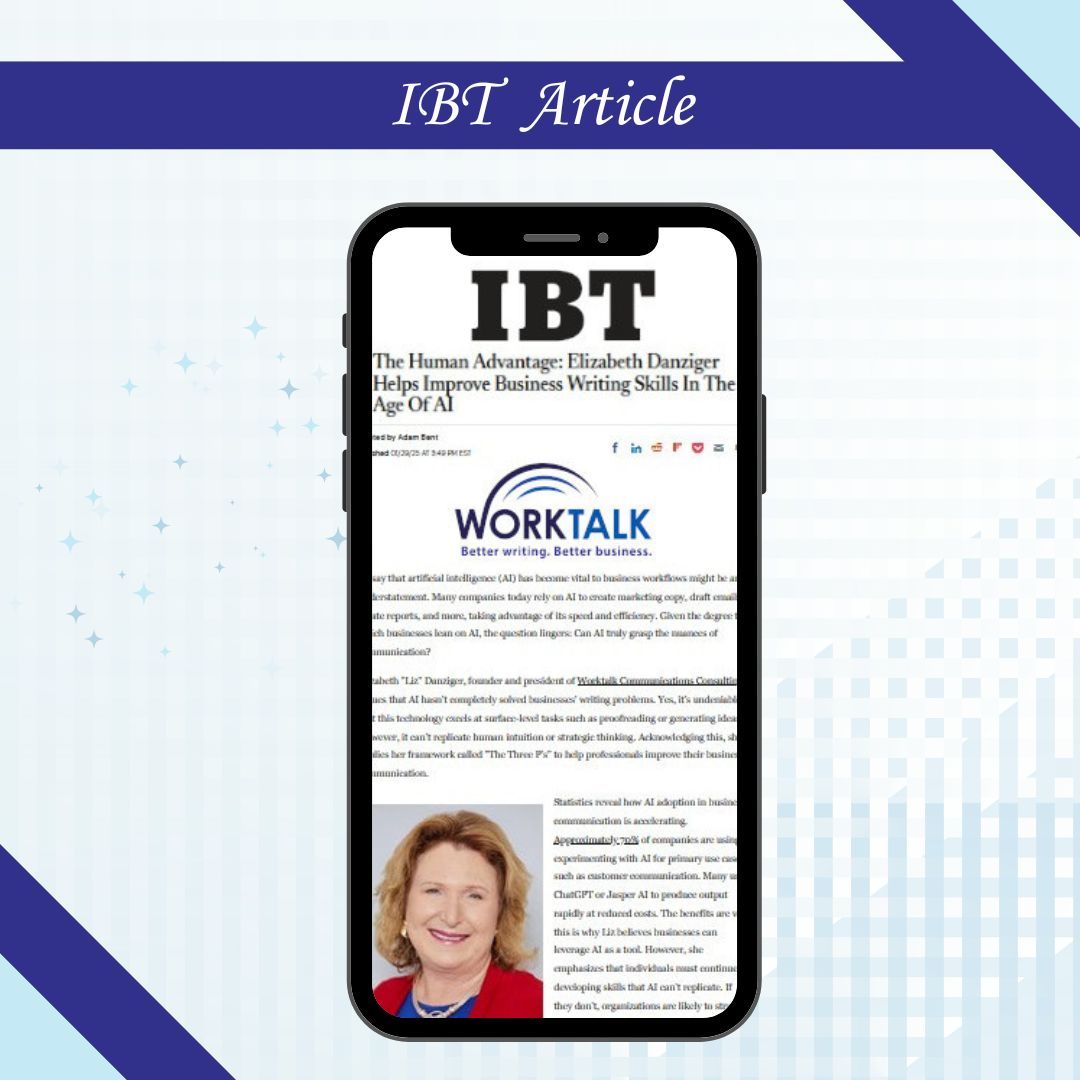 Elizabeth Danziger has been interviewed in International Business Times (IBT). 

IBT is one of the world's largest online news sources and has around forty million unique visitors each month to their site.

ibtimes.com/human-advantag…