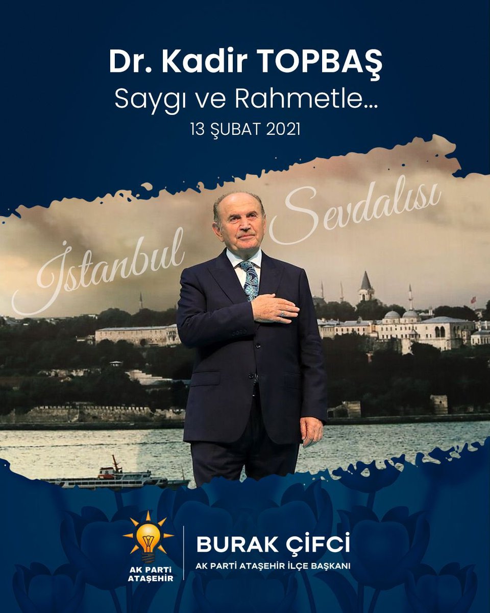 İstanbul’a kazandırılan sayısız eserde imzası bulunan; hizmet belediyeciliğinin en kıymetli emsallerinden birini teşkil etmiş Büyükşehir Belediye Başkanımız merhum Kadir Topbaş’ı vefatının yıl dönümünde saygı ve rahmetle yâd ediyorum.

Ruhu şâd, mekanı cennet olsun.