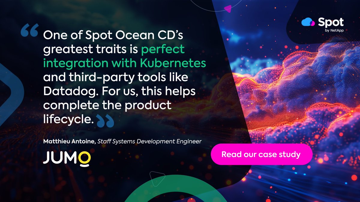 spot_flexera's tweet image. In 2022, JUMO rolled out Spot’s latest solution, #OceanCD, to automate their #Kubernetes deployment pipeline As a result engineering teams were greatly offloaded, &amp;amp; production errors were dramatically reduced!

Learn more in our case study: ntap.com/3W4iGBF

#SpotbyNetApp