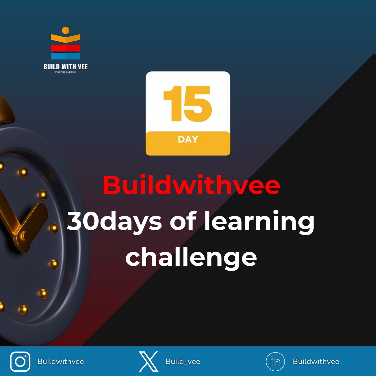 build_vee's tweet image. Hello #BuildWithVee learners!  Day 15 is here!  You&apos;re doing amazing!  Remember why you started this challenge.  Keep your goals in mind and don&apos;t give up.  Learning is a process, and every step you take brings you closer to your desired outcome.