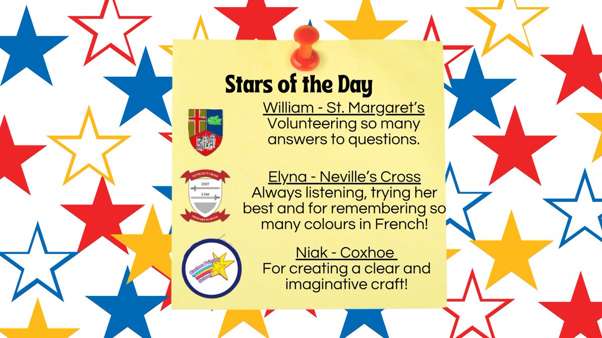 lingotot_durham's tweet photo. And even more fabulous work at our after school clubs today! Congratulations William, Elyna and Niak who were also stars today! #starsoftheday #primaryfrench #primaryspanish #primarymfl #mfldurham #mflsunderland https://t.co/dEwzPkolZ4