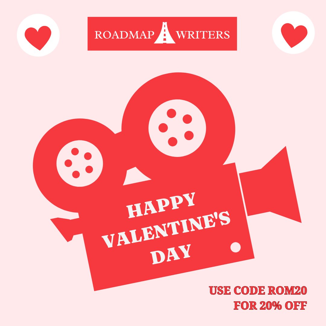 roadmapwriters's tweet image. Tomorrow is Valentine&apos;s Day.

To celebrate, we are offering 20% off site-wide! ❤️

💌 The sale expires MONDAY 11:59 PT 💌

#scriptsky