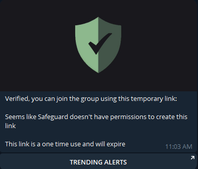 drgnboi's tweet photo. @MKApexCrypto Check Safegaurd on your TG, can't get in https://t.co/RKcYsdD1VI