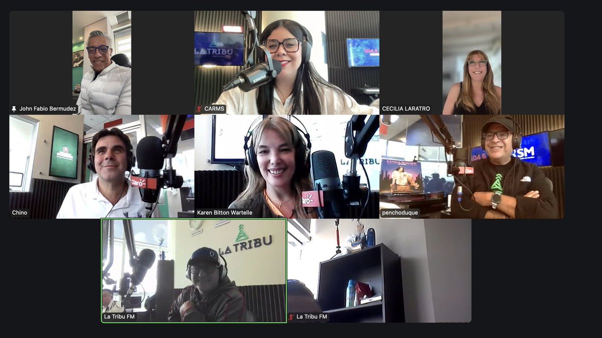 Que emoción hablar de radio con gente de radio … desde Argentina <a href="/LalarCecilia/">cecilia laratro</a>, desde Venezuela <a href="/Johnfbermudez/">John Fabio Bermudez</a> quien fue más que un jefe, fue siempre un gran líder para mi. 
Con mis queridos amigos de <a href="/SomosLaTribuFM/">La Tribu FM</a> desde El Salvador.