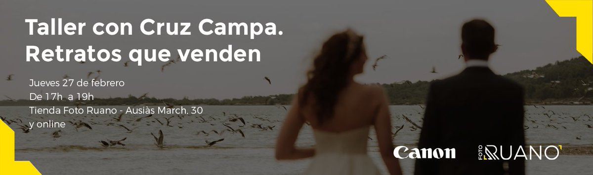 La fotógrafa Cruz Campa te enseñará a crear imágenes impactantes y emocionales en su taller "Retratos que venden" junto a Canon España.  

🗓 27 de febrero
 Inscríbete aquí: ow.ly/c8uB50UYCFO

#FotoRuano #Canon #CruzCampa