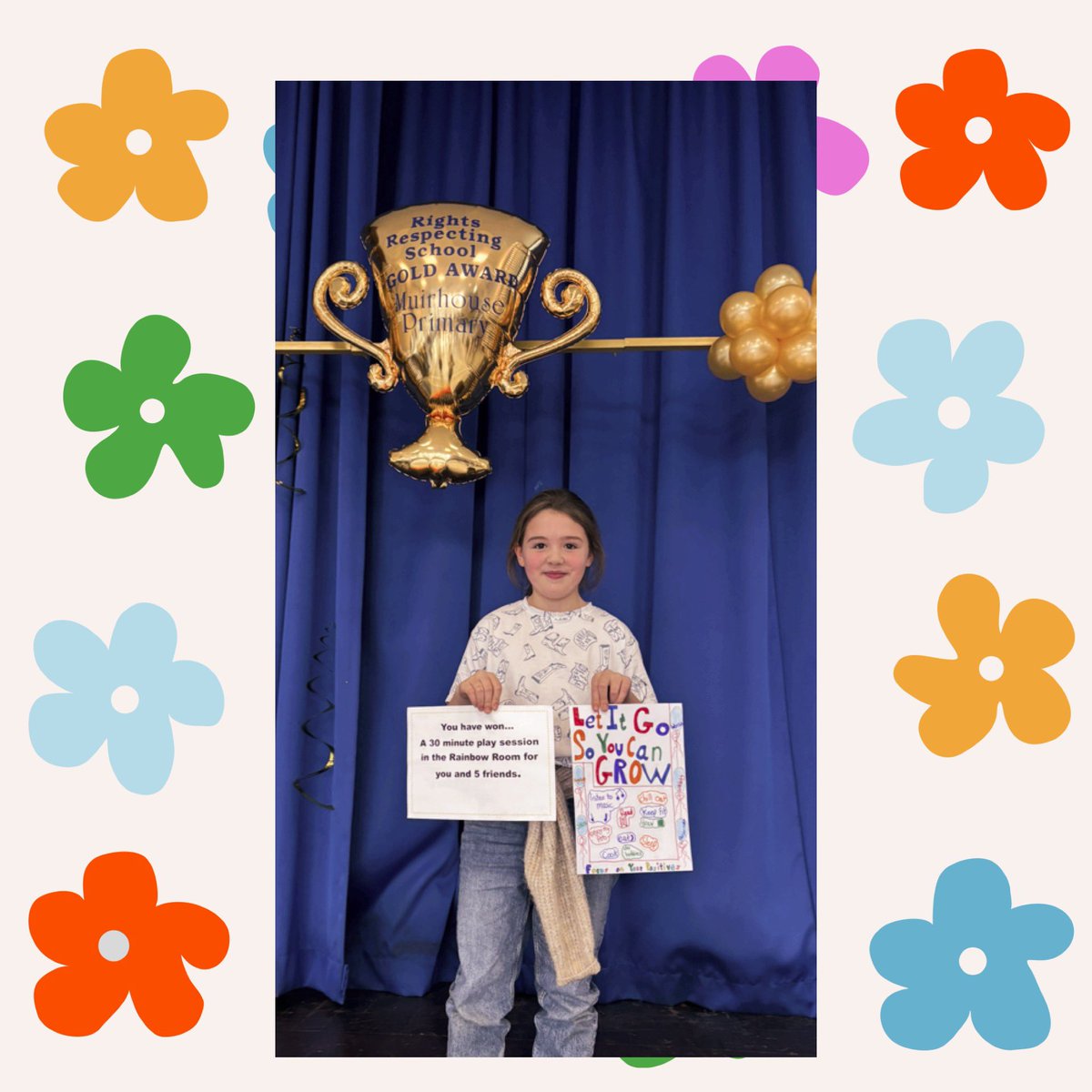 Celebrating the success of our P6 pupils, first up it’s our creative genius with her winning poster to promote Children’s Mental Health Week. Well done! We look forward to hearing all about your top prize - a treat to the Rainbow Room for treats … with FIVE friends! 🌈🎟️👍