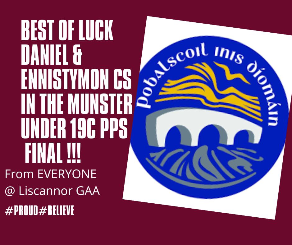 LiscannorGAA's tweet image. Liscannor GAA would like to extend Best Wishes to our own Daniel Healy and all at @ennistymoncs23 , as they take on Presentation College, Mardyke (Cork) in the Munster Under 19C Post Primary Schools Football Final TOMORROW, Friday 14th February. Go get 'em Daniel!
